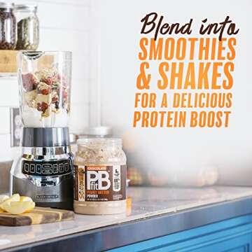 PBfit All-Natural Chocolate Peanut Butter Powder, Extra Chocolatey Powdered Peanut Spread from Real Roasted Pressed Peanuts and Cocoa, 6g of Protein 7% DV (30 oz.) (Pack of 2)