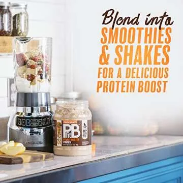 PBfit All-Natural Chocolate Peanut Butter Powder, Extra Chocolatey Powdered Peanut Spread from Real Roasted Pressed Peanuts and Cocoa, 6g of Protein 7% DV (30 oz.) (Pack of 2)
