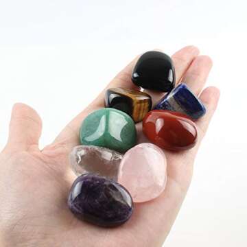 Chakra Stones Set -Reiki Healing Crystals for Healing, Meditation, Chakra Balance or Ritual (8 Pcs Set)