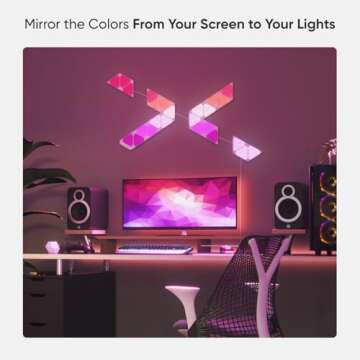 Nanoleaf Shapes WiFi and Thread Smart RGBW 16M+ Color LED Dimmable Gaming and Home Decor Wall Lights Expansion Pack (Mini Triangles (10 Pack))