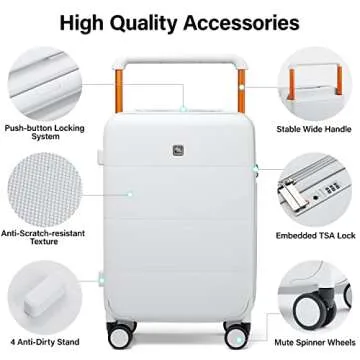 Hanke Carry On Luggage with Spinner Wheels for Travel