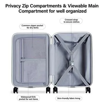 Hanke Carry On Luggage with Spinner Wheels for Travel