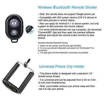 Phone Tripod, Portable Flexible Tripod with Remote for Cellphones Camera Webcam Mini Travel Tripod Stand Holder for Video Recording Vlogging Selfies