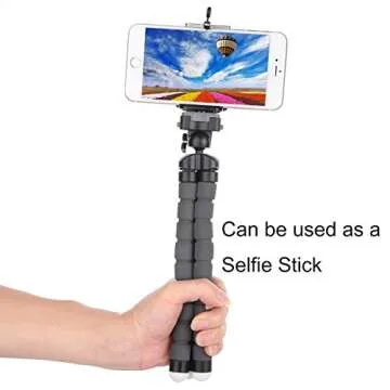 Phone Tripod, Portable Flexible Tripod with Remote for Cellphones Camera Webcam Mini Travel Tripod Stand Holder for Video Recording Vlogging Selfies