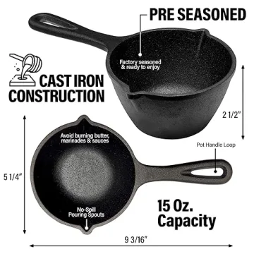 Small Cast Iron Basting Pot and Silicone BBQ Brush Set