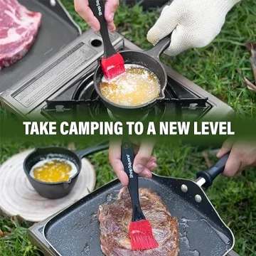 Small Cast Iron Basting Pot and Silicone BBQ Brush Set