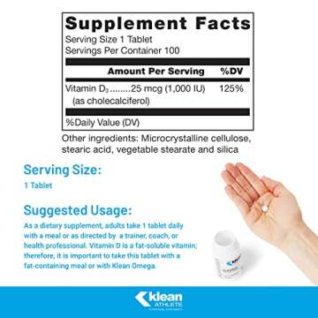 Klean ATHLETE Klean-D 25 mcg | Vitamin D3 Support for Athletes