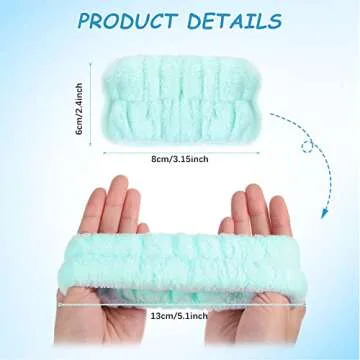 Chuangdi 4 Pairs Wrist Bands for Washing Face Wrist Spa Microfiber Wash Towel Band Scrunchies Absorb...