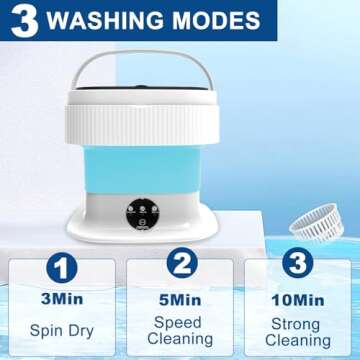 Portable Washing Machine, 15L Small Washing Machine & Spin Dryer, Foldable Mini Washer Machine, Coll...