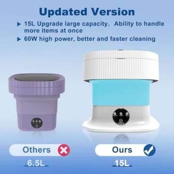 Portable Washing Machine, 15L Small Washing Machine & Spin Dryer, Foldable Mini Washer Machine, Collapsible Luandry Washer for Dorm, Apartment, RV, Travel, Baby Clothes, Underwear, Socks, Blue