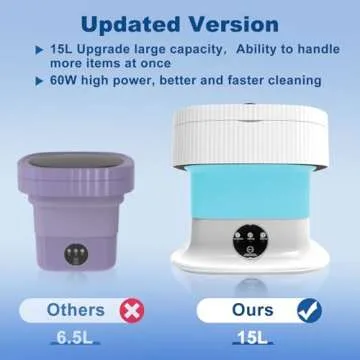 Portable Washing Machine, 15L Small Washing Machine & Spin Dryer, Foldable Mini Washer Machine, Collapsible Luandry Washer for Dorm, Apartment, RV, Travel, Baby Clothes, Underwear, Socks, Blue