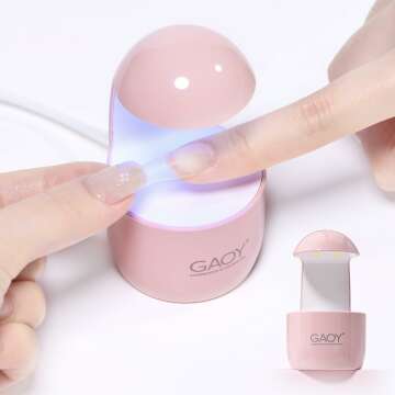 GAOY Mini UV Nail Light - Quick, Portable Nail Curing Lamp in Pink