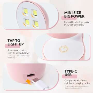GAOY Mini UV Nail Light - Fast Curing Solution