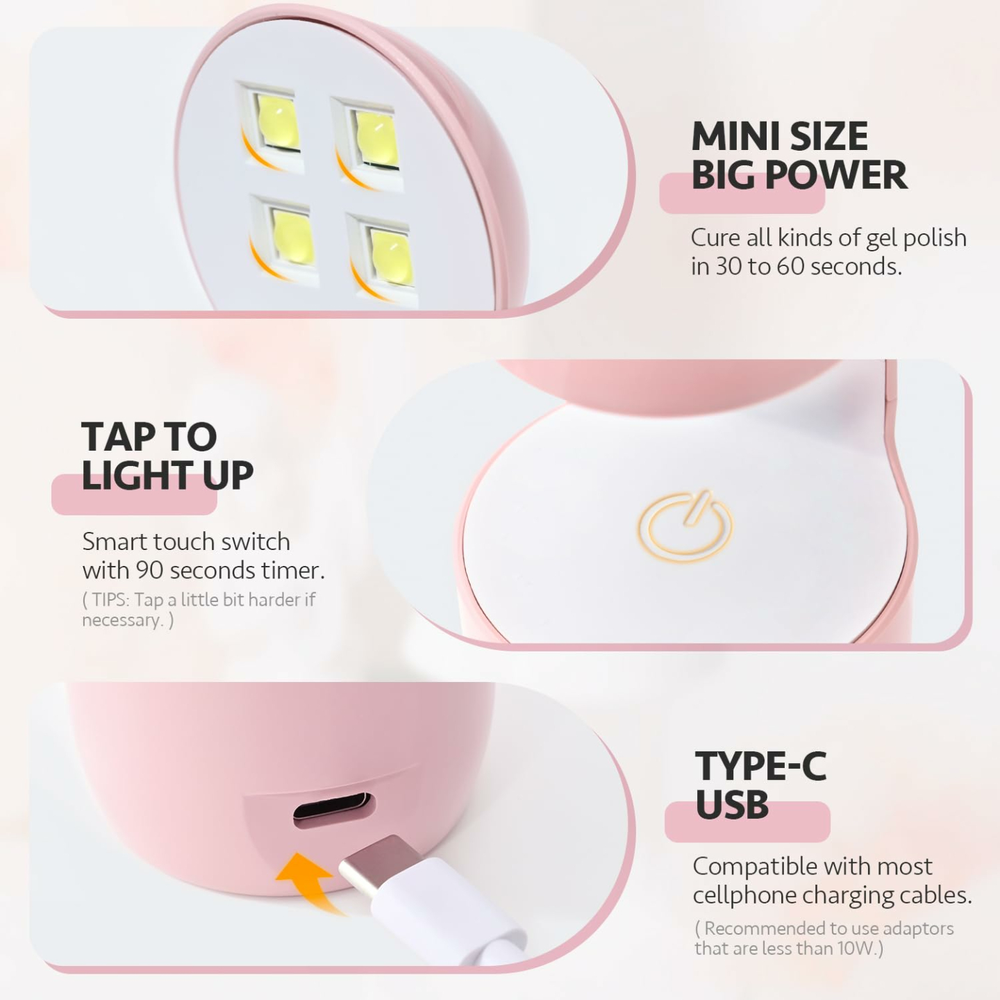 GAOY Mini UV Nail Light - Fast Curing Solution