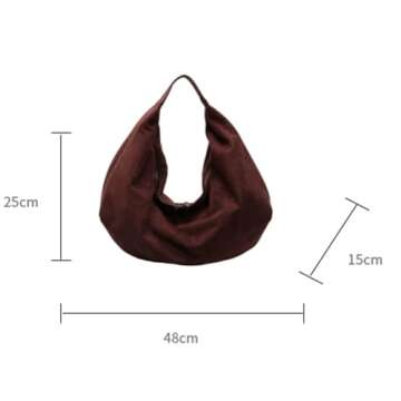 Slouchy Suede Shoulder Bag for Women Large Dumpling Tote Purse Soft Handbags Casual Top Handle Satchel