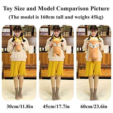 WUZHOU Cute Deer Plush Toys, Soft Reindeer Pillow Toys, Elk Deer Figurine Dolls, Stuffed Animals Plushie Decor, Christmas Birthday Gifts for Kids Girls Boys (Standing,11.8in)