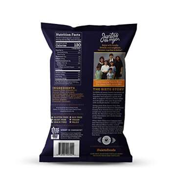 Siete Nacho Grain Free Tortilla Chips, 4 oz bags, 6-Pack