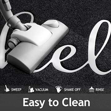 SoftDuo Door Mat 36"x 24" Black Welcome Mat Easy to Clean Indoor Door Mats Outdoor Low Profile Front Floor Doormat Durable Entry Mat No Strong Odor Rugs for Entryway Patio Back Yard Door Rug