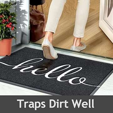 SoftDuo Door Mat 36"x 24" Black Welcome Mat Easy to Clean Indoor Door Mats Outdoor Low Profile Front Floor Doormat Durable Entry Mat No Strong Odor Rugs for Entryway Patio Back Yard Door Rug