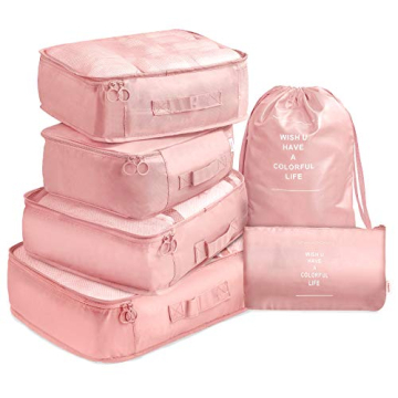 Travel Packing Cubes, VAGREEZ Lightweight Luggage Organizers Bags Set for Carry on Suitcase (6Pcs Pi...