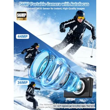 Digital Camera for Kids - 1080P 56MP Autofocus with 16X Zoom