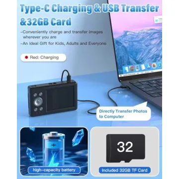 Kids Digital Camera - 56MP Autofocus, 1080P Quality