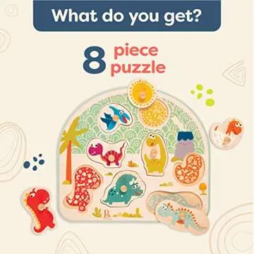 B. toys Stomping Dinos Wooden Peg Puzzle for Toddlers