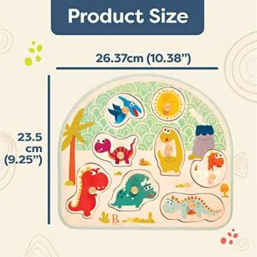 B. toys Stomping Dinos Wooden Peg Puzzle for Toddlers