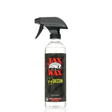 Jax Wax Iron Decon: Non-Abrasive 16 Oz Car Detailing Spray for Effective Iron Removal