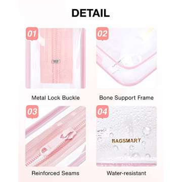 TSA Approved Clear Toiletry Bags 2-Pack by BAGSMART