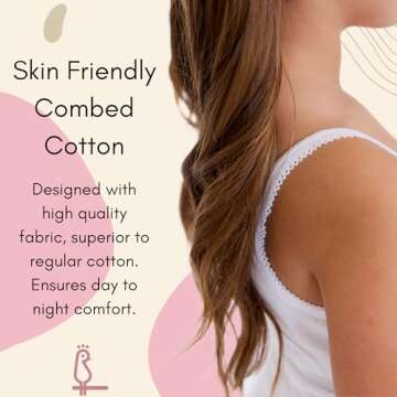 Feathers Girls Solid White Tagless Cami Super Soft Undershirts (3/Pack) 12 yrs, White