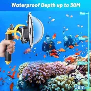 Dome Port for GoPro Hero 12 11 10 9 Black,Waterproof Housing Case Compatible with GoPro Hero 9 10 11 12 Underwater Protective Diving Dome GoPro Lens Accessories with Trigge Pistol an-ti Fog Insert