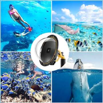 Dome Port for GoPro Hero 12 11 10 9 Black,Waterproof Housing Case Compatible with GoPro Hero 9 10 11 12 Underwater Protective Diving Dome GoPro Lens Accessories with Trigge Pistol an-ti Fog Insert
