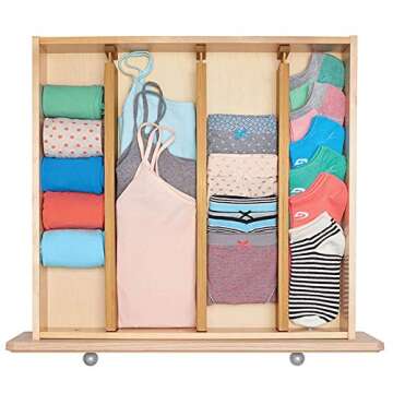 Diosbles Bamboo Drawer Dividers | Adjustable & Expandable 6 Pack
