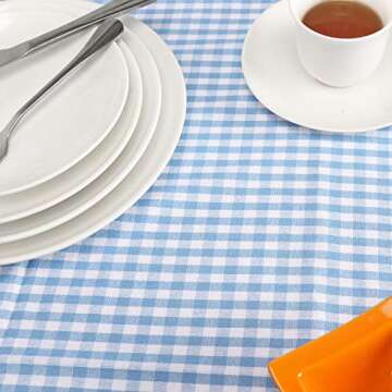 Vintage Cotton Gingham Tablecloth for Elegant Dining