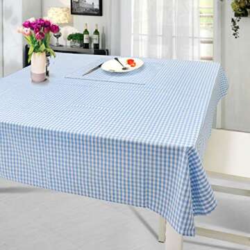 Vintage Cotton Gingham Tablecloth for Elegant Dining