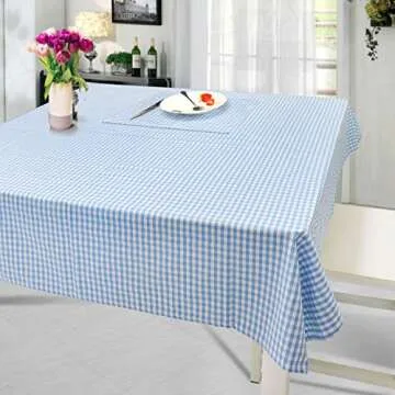 Vintage Cotton Gingham Tablecloth for Elegant Dining