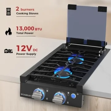 CAMPLUX RV Cooktop - 2 Burner Propane Stove
