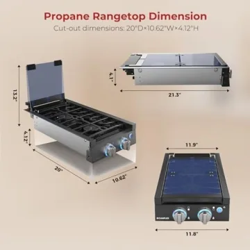 CAMPLUX RV Cooktop - 2 Burner Propane Stove
