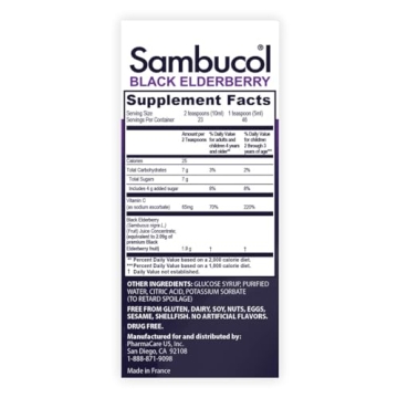 Sambucol Kids Black Elderberry Syrup 7.8 Fl Oz Natural Immunity Boost