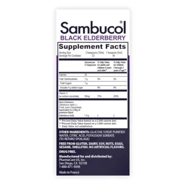 Sambucol Kids Black Elderberry Syrup 7.8 Fl Oz Natural Immunity Boost
