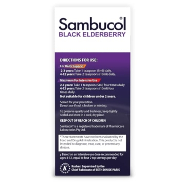 Sambucol Kids Black Elderberry Syrup 7.8 Fl Oz Natural Immunity Boost