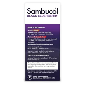 Sambucol Kids Black Elderberry Syrup 7.8 Fl Oz Natural Immunity Boost