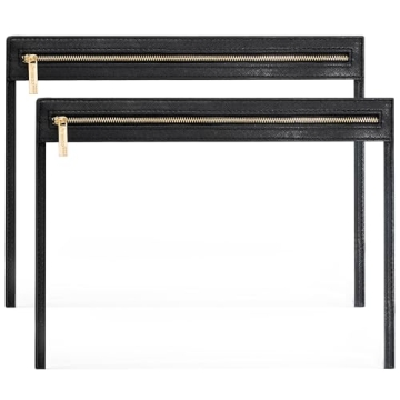 Aveniee 2Pcs Clear Makeup Bags, Clear Zipper Pouch for Travel, PU Leather Cosmetic Bag Make Up Organ...