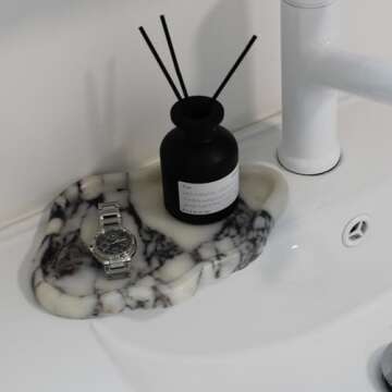 Natural Calacatta Viola Marble Tray Cloud Shape, Jewelry Dish Trinket Dish for Women Gift Home Décor