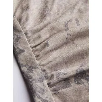 Trendy Tie Dye Ruched Long Sleeve Crop Top for Women