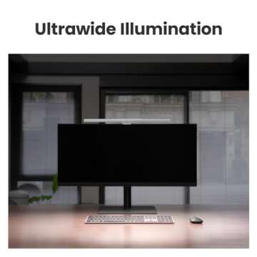 BenQ ScreenBar Pro LED Monitor Light (Black)/Ultrawide Illumination/Motion Sensor/Adjustable Brightn...