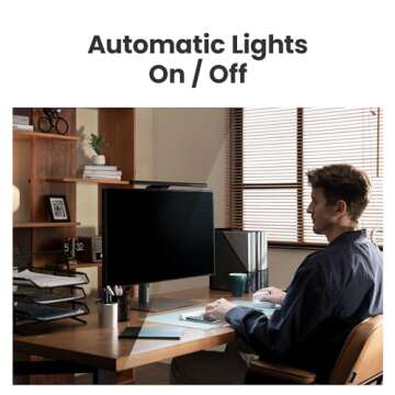 BenQ ScreenBar Pro LED Monitor Light (Black)/Ultrawide Illumination/Motion Sensor/Adjustable Brightness and Color Temperature/Eye-Care Light Bar/No Screen Glare/Space Saving/Curved Monitors/USB-C