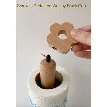 Wooden Paper Towel Holder - Cute Kitchen Organizer