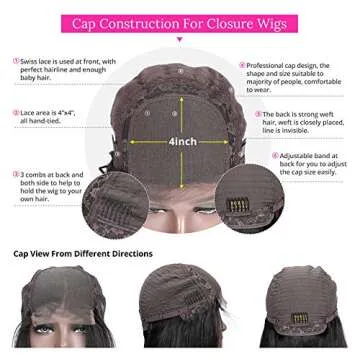 YMSGIRL 4/27 Highlight Ombre Lace Front Wig Human Hair 4x4 Lace Closure Wigs Brazilian Straight Brown Honey Blonde Color Hair Pre Plucked (22inch)